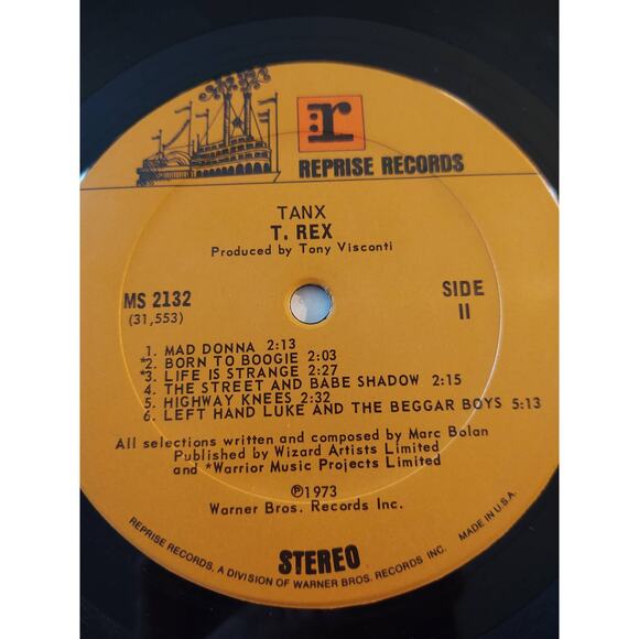 T. Rex – Tanx 1973 Reprise Records MS 2132 Vinyl LP - Picture 11 of 11